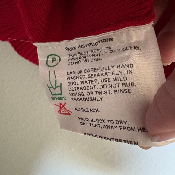 VTG80s Obermeyer ParkCity Wool Apres Ski Sweater Red  XL GaperDay Cabincore - Picture 4 of 8